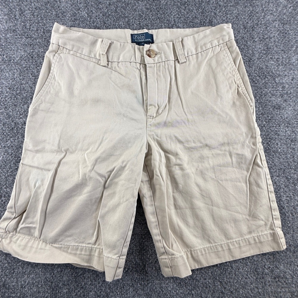 Polo Ralph Lauren Boys Classic Polo Chino Shorts Tan Khaki Size 12 0392